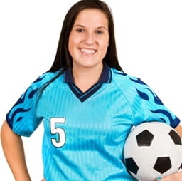 Teen with soccer ball