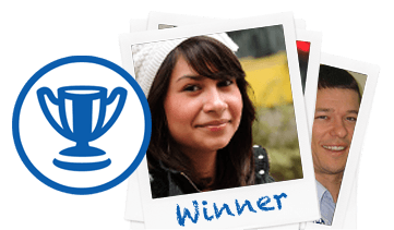 trophy icon with image of winning student